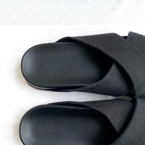 Rothy’s Weekend Black Slides Sandals 7 - Picture 3 of 7